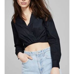 Abercrombie & Fitch Long Sleeve Faux Wrap Top